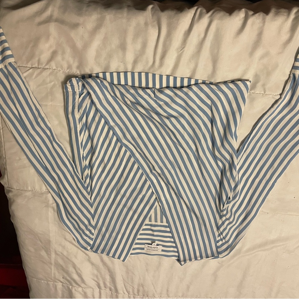 & Other Stories Blue and Cream Striped Top